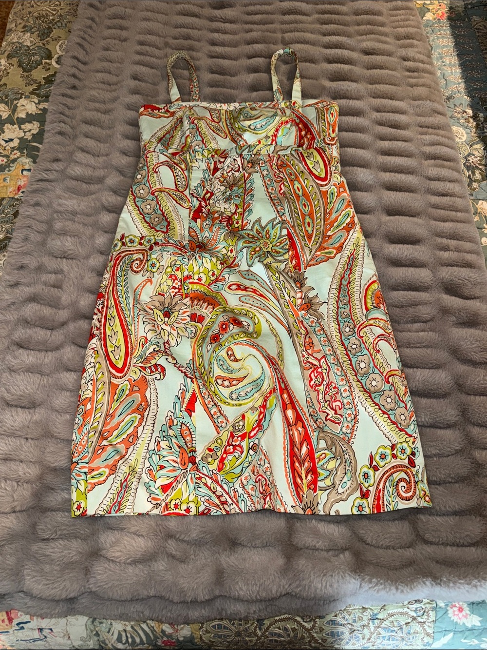 Floral and Paisley Print Spaghetti Strap Shift Dress in Multi-Vibrant Colors